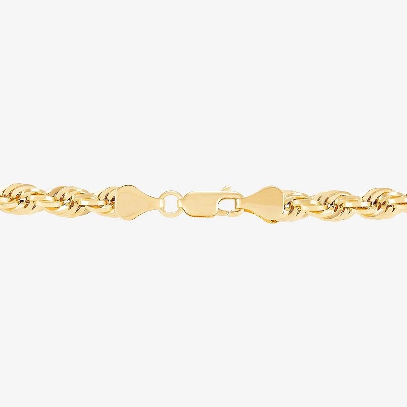 Mens 14K Gold Inch Rope Chain Necklace
