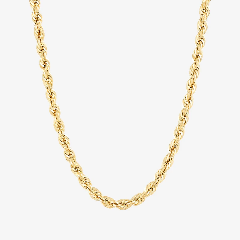 Mens 14K Gold Inch Rope Chain Necklace