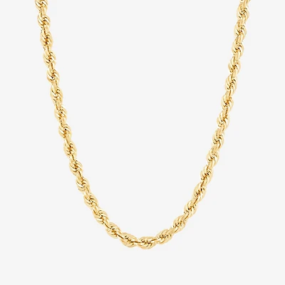 Mens 14K Gold 22 Inch Rope Chain Necklace