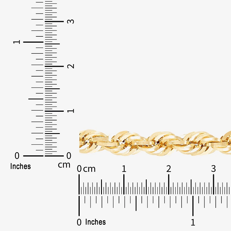 Mens 14K Gold Inch Rope Chain Necklace