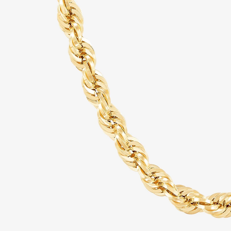 Mens 14K Gold Inch Rope Chain Necklace