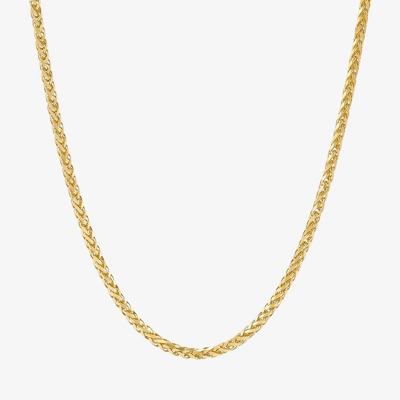 Womens 14K Gold 24 Inch Wheat Chain Necklace