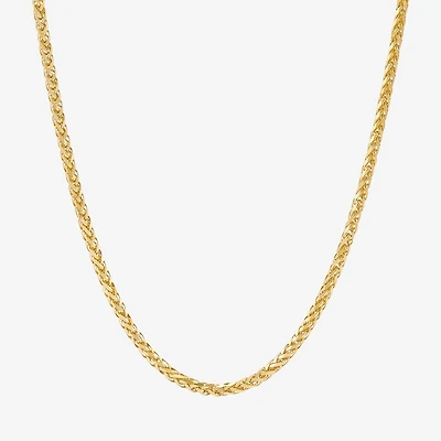 Womens 14K Gold 24 Inch Wheat Chain Necklace