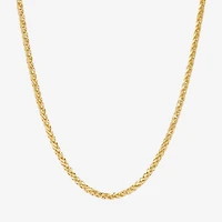 Womens 14K Gold 24 Inch Wheat Chain Necklace