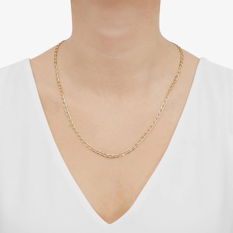 Unisex Adult 14K Gold Inch Curb Chain Necklace