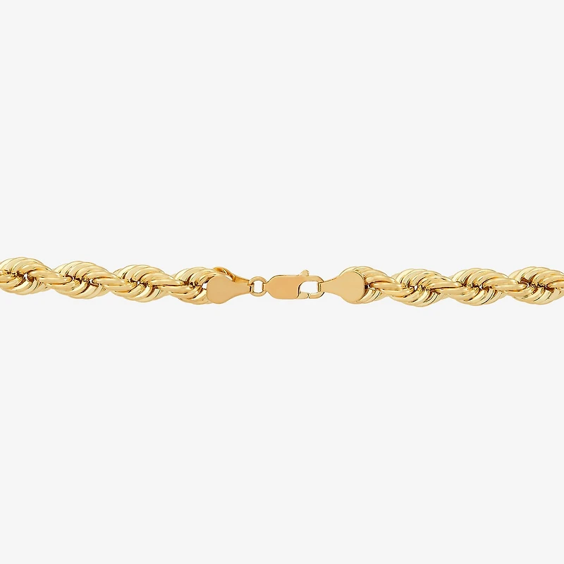 Mens 10K Gold Inch Rope Chain Necklace