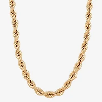 Mens 10K Gold Inch Rope Chain Necklace