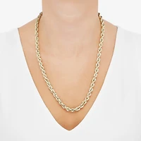 Mens 10K Gold Inch Rope Chain Necklace