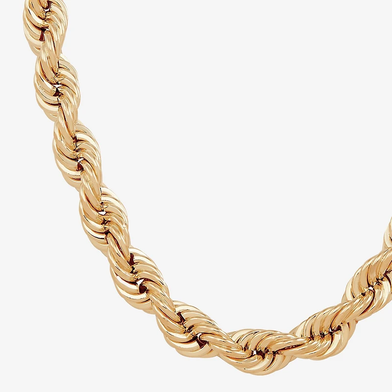 Mens 10K Gold Inch Rope Chain Necklace