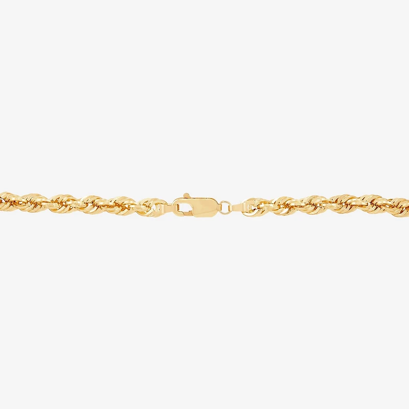 Unisex Adult 10K Gold 22 Inch Rope Chain Necklace