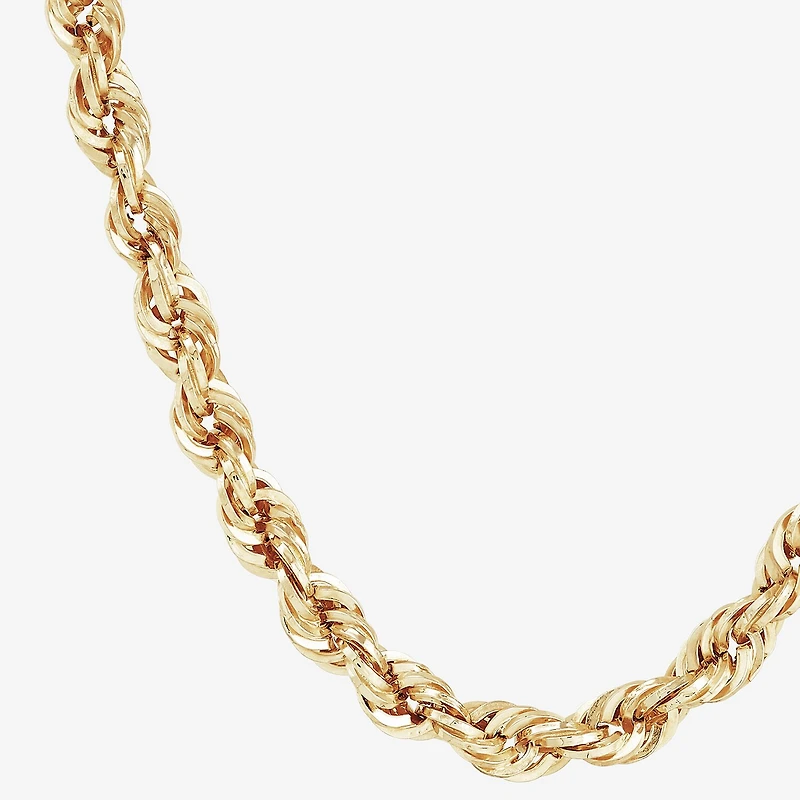 Unisex Adult 10K Gold 22 Inch Rope Chain Necklace