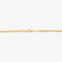 Womens 14K Gold 7.5 Inch Hollow Chain Bracelet