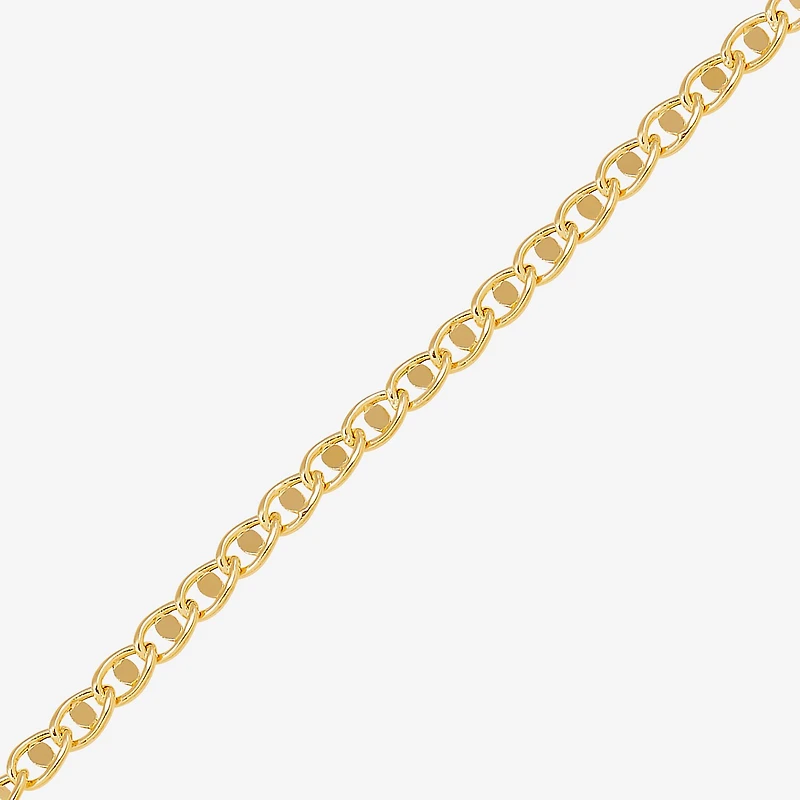 Womens 14K Gold 7.5 Inch Hollow Chain Bracelet