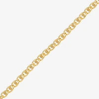 Womens 14K Gold 7.5 Inch Hollow Chain Bracelet
