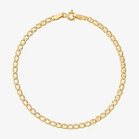 Womens 14K Gold 7.5 Inch Hollow Chain Bracelet