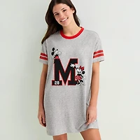 Disney Mjc With Sock Womens Short Sleeve Round Neck Mickey Mouse Nightgown