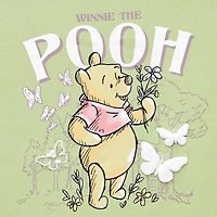 Pooh Boyfriend Tee Womens Juniors Crew Neck Short Sleeve Loose Fit Winnie The Graphic T-Shirt
