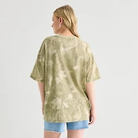 Bronco Camo Tee Womens Juniors Crew Neck Short Sleeve Oversized Graphic T-Shirt