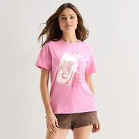 Diet Coke Boyfriend Tee Womens Juniors Crew Neck Short Sleeve Loose Fit Graphic T-Shirt
