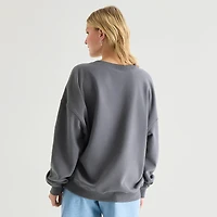 Peanuts Crew Fleece Womens Juniors Neck Long Sleeve Sweatshirt