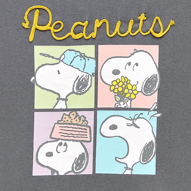 Peanuts Crew Fleece Womens Juniors Neck Long Sleeve Sweatshirt