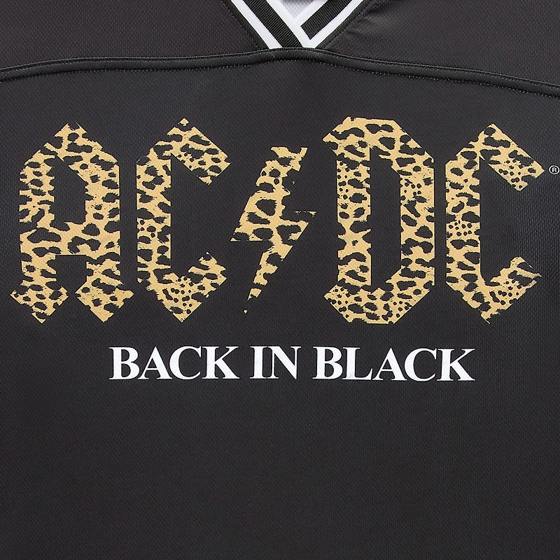 Womens Juniors V Neck Short Sleeve AC/DC Jersey