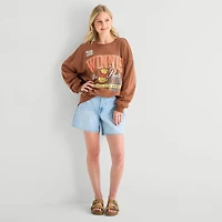 Pooh Crew Fleece Womens Juniors Neck Long Sleeve Winnie The Sweatshirt