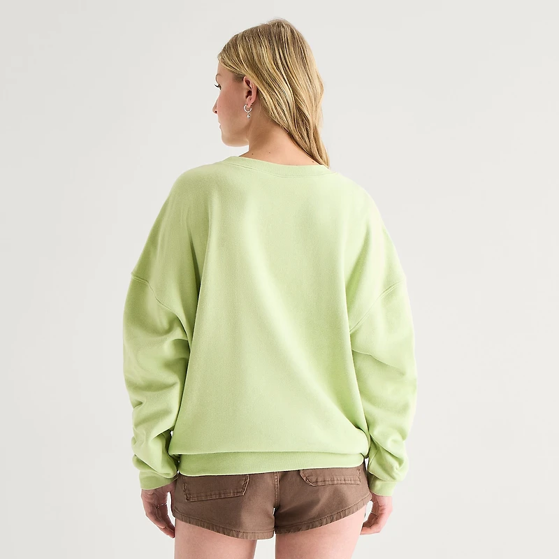 Bambi Fleece Crew Womens Juniors Neck Long Sleeve Sweatshirt