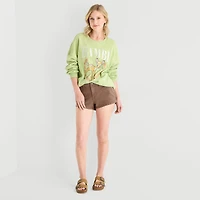 Bambi Fleece Crew Womens Juniors Neck Long Sleeve Sweatshirt