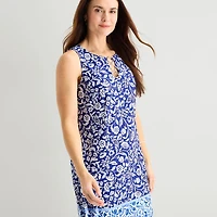 MSK Womens V Neck Sleeveless Paisley Shift Dress