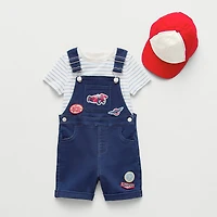 Little Lad Baby Boys 3-pc. Shortall Set