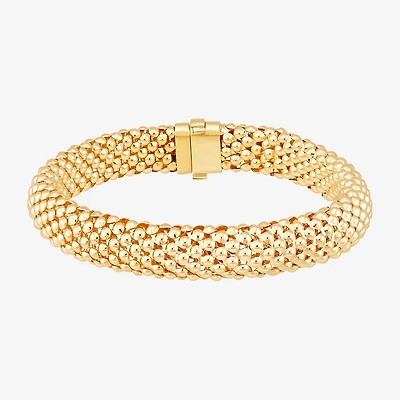 Womens 14K Gold 7.25 Inch Hollow Popcorn Chain Bracelet