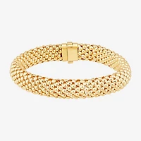 Womens 14K Gold 7.25 Inch Hollow Popcorn Chain Bracelet