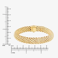 Womens 14K Gold 7.25 Inch Hollow Popcorn Chain Bracelet