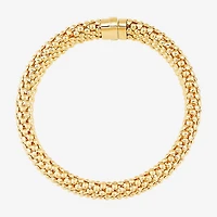 Womens 14K Gold 7.25 Inch Hollow Popcorn Chain Bracelet