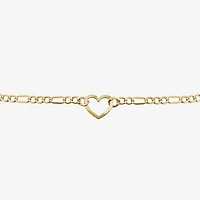 Womens 14K Gold Heart Charm Bracelet
