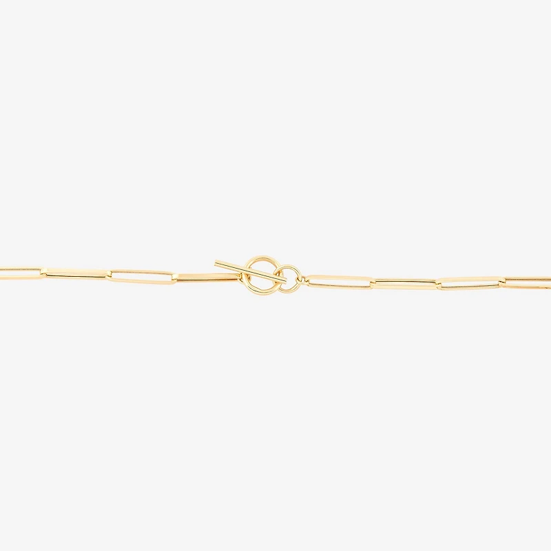 Unisex Adult 14K Gold 18 Inch Paperclip Chain Necklace