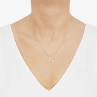 Womens 10K Gold Moon 20 Inch Pendant Necklace