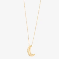 Womens 10K Gold Moon 20 Inch Pendant Necklace