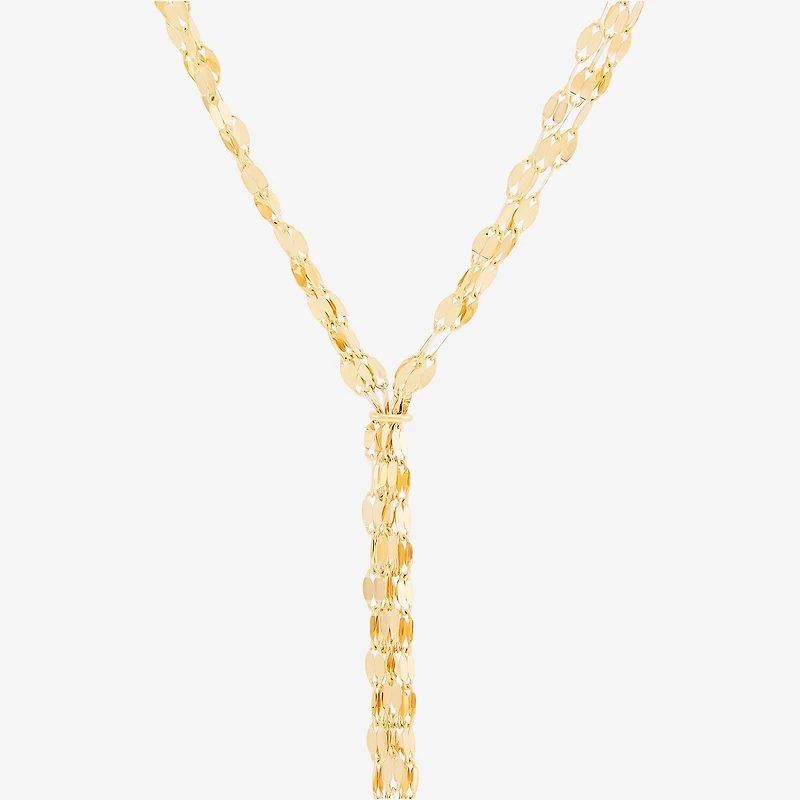 Womens 14K Gold 18 Inch Y Necklace