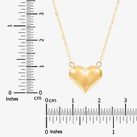 Womens 14K Gold Heart Inch Pendant Necklace