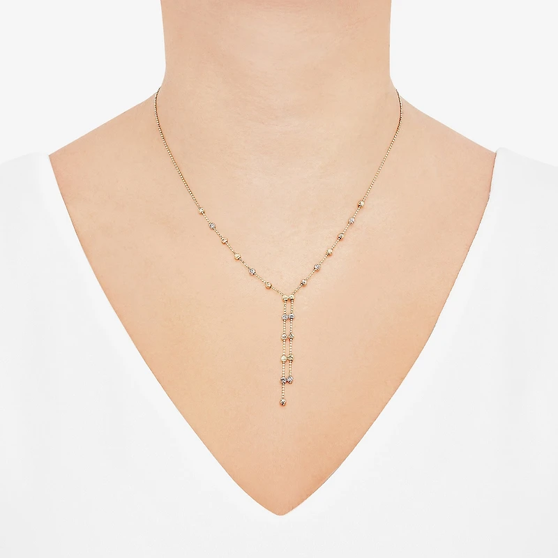 Womens 14K Gold Inch Y Necklace