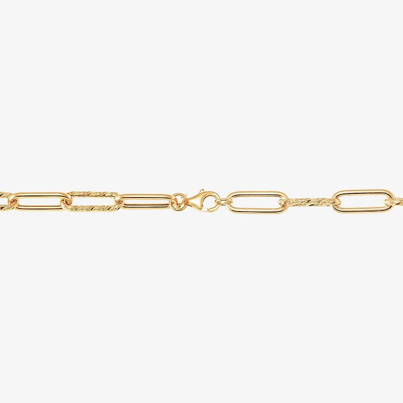 Womens 14K Gold 17 Inch Paperclip Chain Necklace
