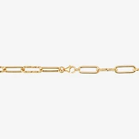 Womens 14K Gold 17 Inch Paperclip Chain Necklace