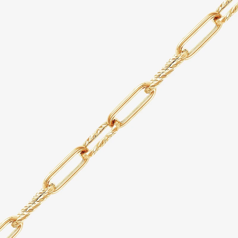 Womens 14K Gold 17 Inch Paperclip Chain Necklace