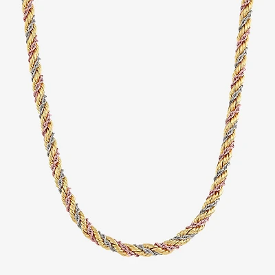 Womens 14K Gold Inch Rope Chain Necklace