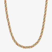 Womens 14K Gold Inch Rope Chain Necklace