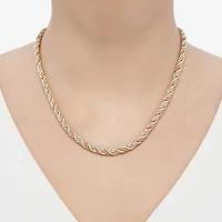 Womens 14K Gold Inch Rope Chain Necklace