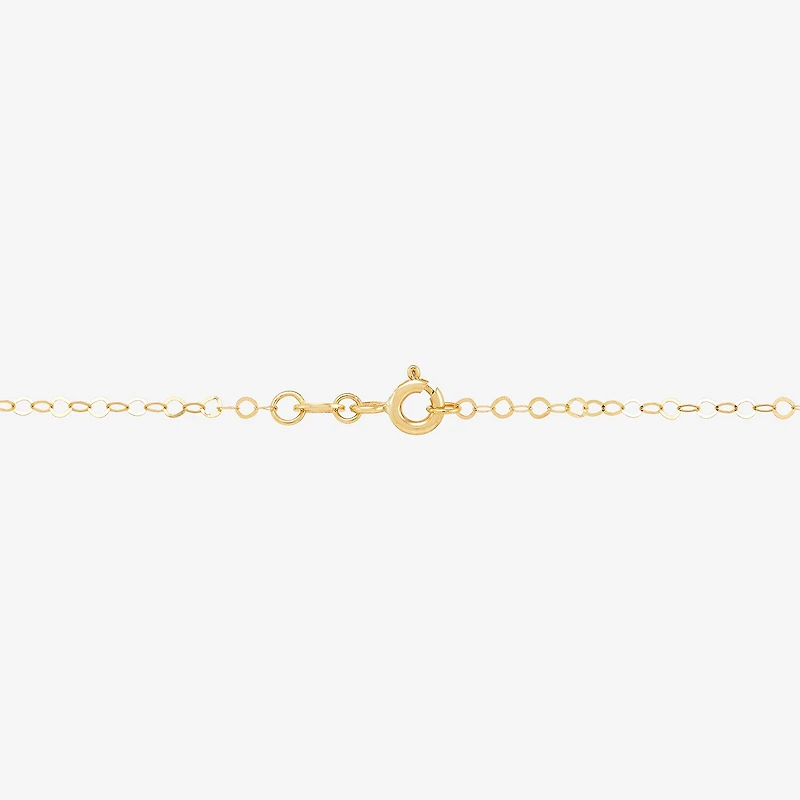 Womens White Cubic Zirconia 10K Gold Cross 18 Inch Pendant Necklace