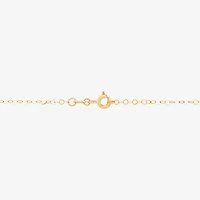 Womens White Cubic Zirconia 10K Gold Cross 18 Inch Pendant Necklace